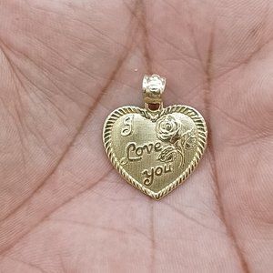 10kt real gold heart pendant